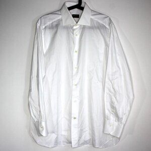 Zegna Mens 17 Trofeo Current Cotton Button Up Dress Shirt K684